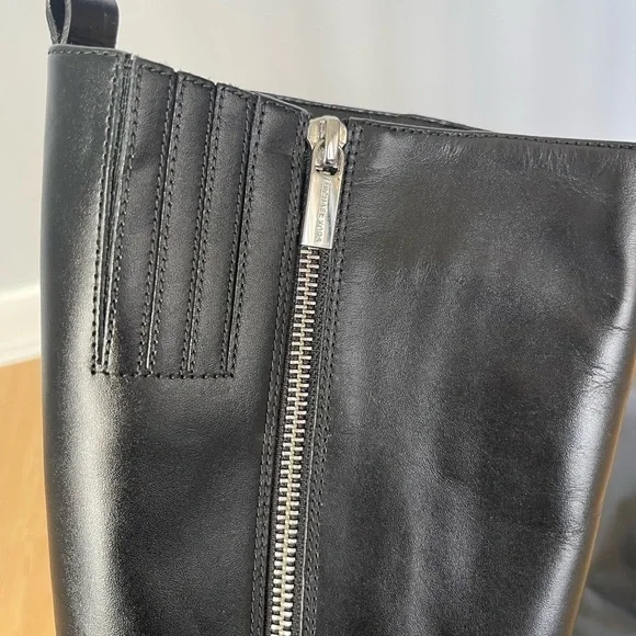 michael KORS Ryan Leather Black Riding Knee Boots - Picture 11 of 14